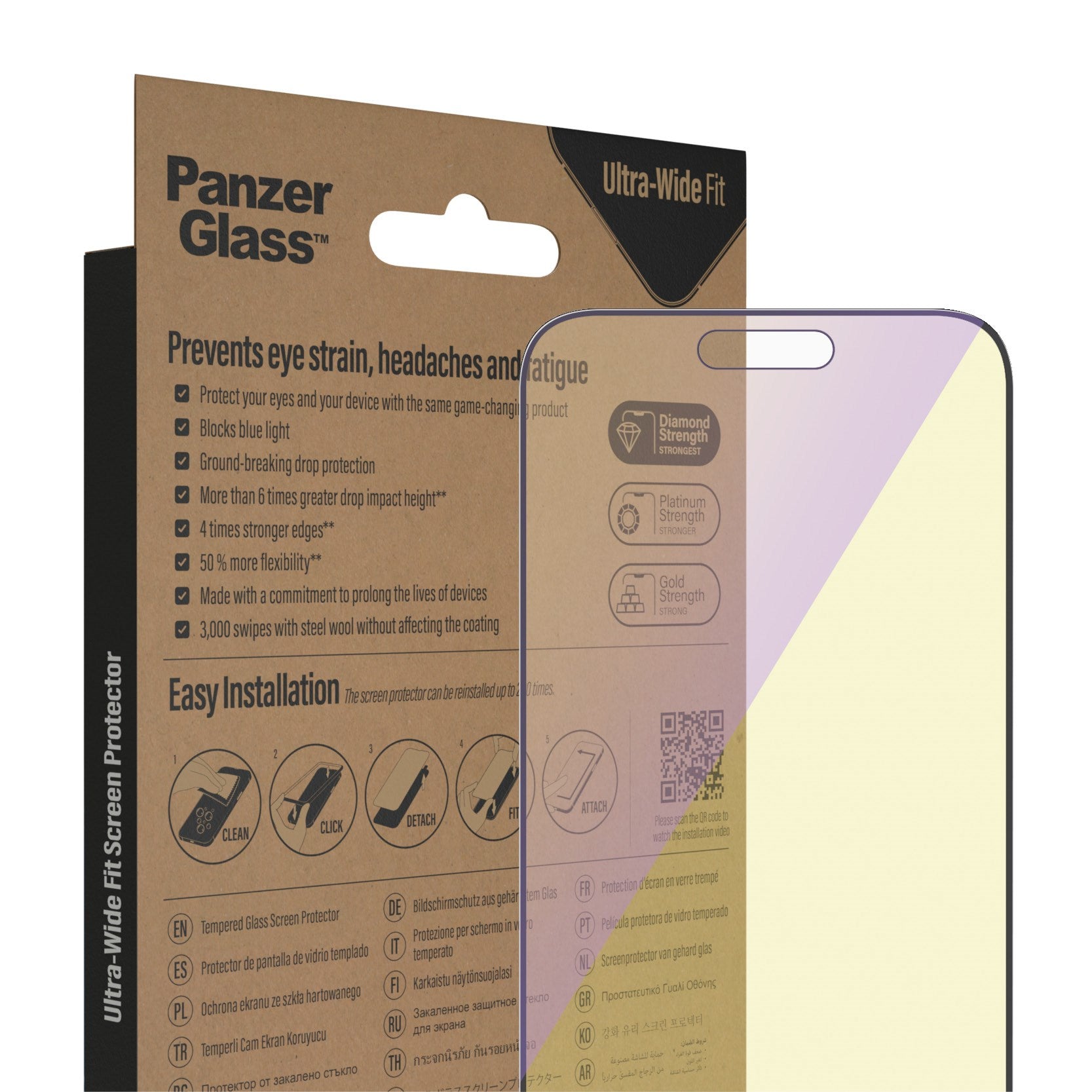 PanzerGlass® Anti-blue light Displayschutz iPhone 14 Pro Max | Ultra-Wide Fit m. EasyAligner